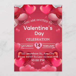 Carte d'invitation pour la Saint-Valentin