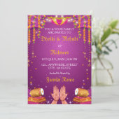 Carte d'invitation pour la soirée Dholki et Mehndi (Debout devant)