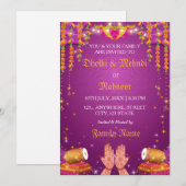 Carte d'invitation pour la soirée Dholki et Mehndi (Devant / Derrière)