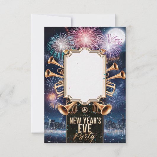 Carte d'invitation pour la soirée du Nouvel An (Devant)