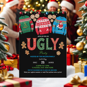 Carte d'invitation pour la soirée du pull moche de