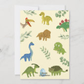 Carte d'invitation pour l'anniversaire de Dinosaur (Dos)