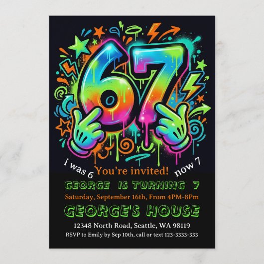 Carte d'invitation pour l'anniversaire de garçons (Devant)