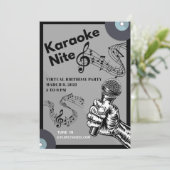 Carte d'invitation pour l'anniversaire de Karaoke  (Debout devant)