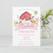 Carte d'invitation pour l'anniversaire de la ferme (Debout devant)