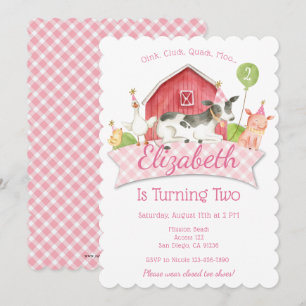 Carte d'invitation pour l'anniversaire de la ferme