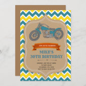 Carte d'invitation pour l'anniversaire de la moto (Devant / Derrière)