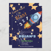 Carte d'invitation pour l'anniversaire de l'espace (Devant / Derrière)