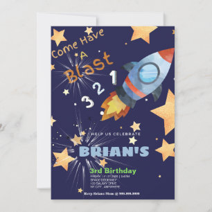 Carte d'invitation pour l'anniversaire de l'espace