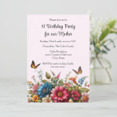 Carte d'invitation pour l'anniversaire de maman (Debout devant)