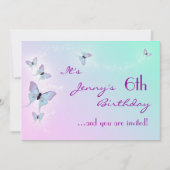Carte d'invitation pour l'anniversaire de papillon (Devant)