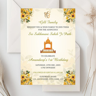 Carte d'invitation pour l'anniversaire de Sikh, Su