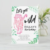 Carte d'invitation pour l'anniversaire de Tigre Sa (Debout devant)