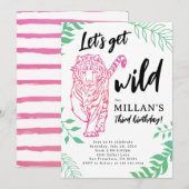 Carte d'invitation pour l'anniversaire de Tigre Sa (Devant / Derrière)