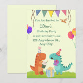 Carte d'invitation pour l'anniversaire des enfants (Devant / Derrière)