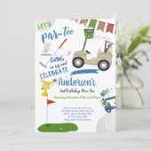 Carte d'invitation pour l'anniversaire du golf (Debout devant)
