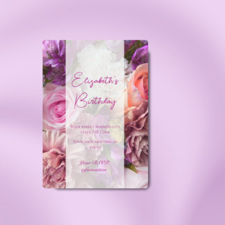Carte d'invitation pour l'anniversaire du Rose Fuc