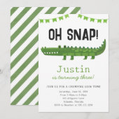 Carte d'invitation pour l'anniversaire d'un alliga (Devant / Derrière)