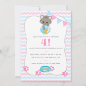 Carte d'invitation pour l'anniversaire d'un chat o (Devant)