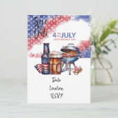 Carte d'invitation pour le 14 juillet, sauvegardez (Debout devant)
