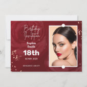 Carte d'invitation pour le 18e anniversaire | Roug (Devant)