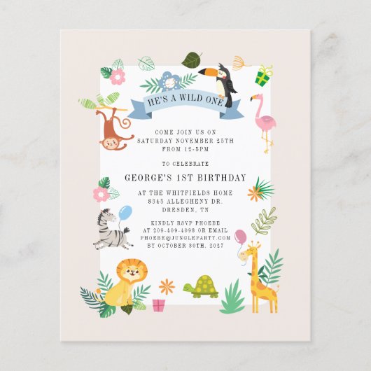 Carte d'invitation pour le 1er anniversaire d'anim (Devant)