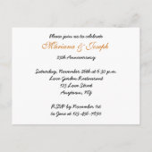 Carte d'invitation pour le 25e anniversaire (Dos)