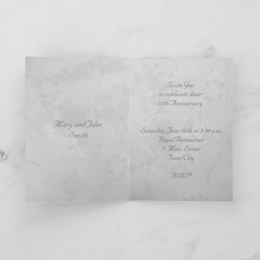 Carte d'invitation pour le 25e anniversaire (Intérieur)
