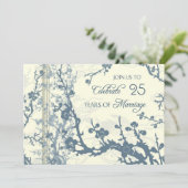 Carte d'invitation pour le 25e anniversaire à moti (Debout devant)