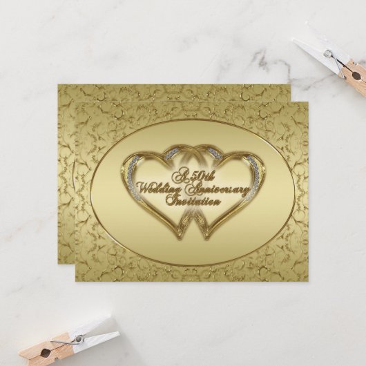 Carte d'invitation pour le 50e anniversaire de mar (Devant/Arrière en situation)