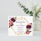 Carte d'invitation pour le déjeuner nuptial flore  (Debout devant)