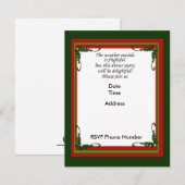 Carte d'invitation pour le dîner (Devant / Derrière)