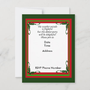 Carte d'invitation pour le dîner