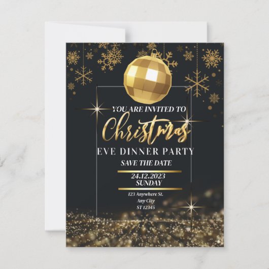 Carte d'invitation pour le dîner de Noël (Devant)