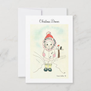 Carte d'invitation pour le dîner de Noël en famill