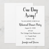 Carte d'invitation pour le dîner de répétition à u (Devant / Derrière)