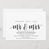 Carte d'invitation pour le dîner de répétition de  (Devant / Derrière)