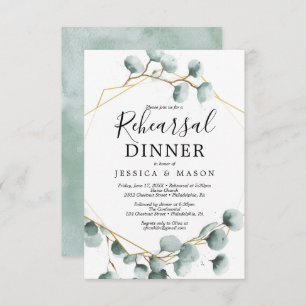 Carte d'Invitation pour le dîner de répétition Euc