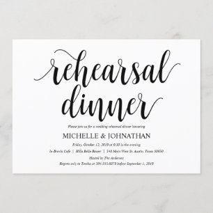 Carte d'invitation pour le dîner de répétition Mar