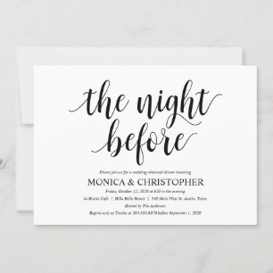 Carte d'invitation pour le dîner de répétition Mar