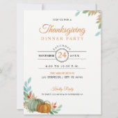 Carte d'invitation pour le dîner de Thanksgiving C (Devant)