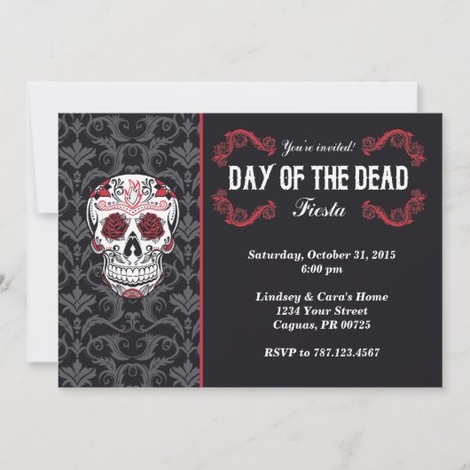 Carte d'invitation pour le Jour de la Fiesta Morte (Devant)