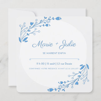 carte d'invitation pour le mariage, fiançailles
