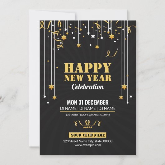 Carte d'invitation pour le Nouvel An (Devant)