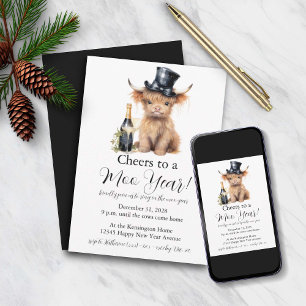 Carte d'invitation pour le Nouvel An de la vache H