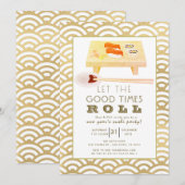 Carte d'invitation pour le Nouvel An Sushi Roll Go (Devant / Derrière)
