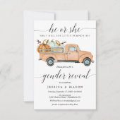 Carte d'invitation pour le petit camion Citrouille (Devant)