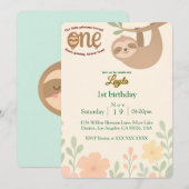Carte d'invitation pour le premier anniversaire - (Devant / Derrière)