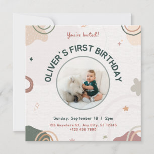 Carte d'invitation pour le premier anniversaire