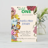 Carte d'invitation pour le premier anniversaire (Debout devant)